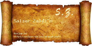 Salzer Zalán névjegykártya